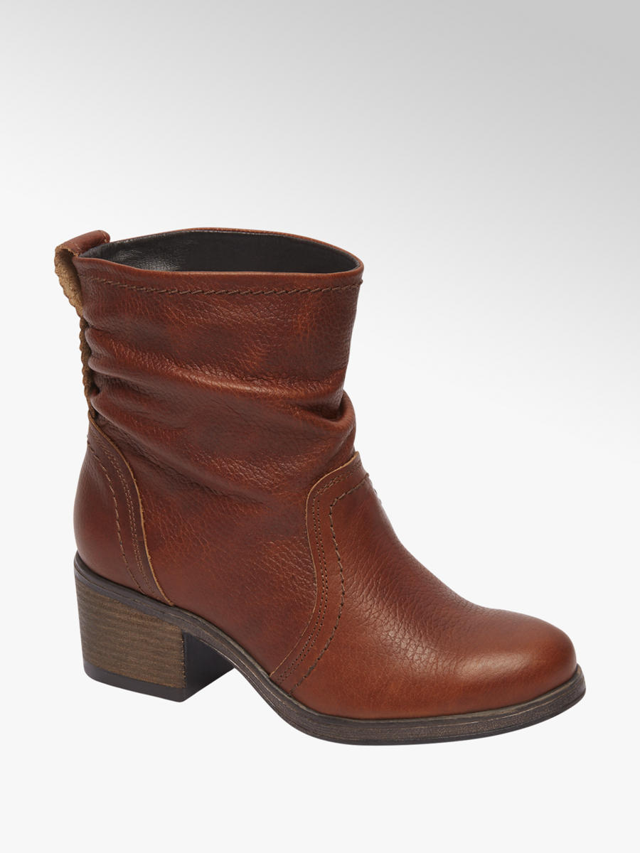 5th Avenue Cognac enkellaars leer Gratis Bezorgd en Retour vanHaren 5th Avenue leren enkellaarzen cognac | wehkamp